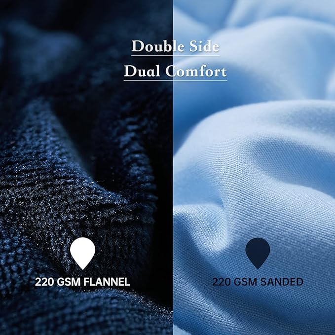 Satwip Weighted Blanket 20 lbs Queen Size Fuzzy Warm Flannel Throw Blanket with Soft Breathable Sanded, 60 x 80 inches, Blue
