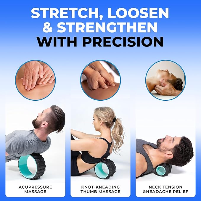 Chirp Wheel XR 3P Massage Roller Set - 10” Acupressure, 6” Knot-Kneading Thumb, 4” Neck & Headache Tension Relief, High Density Foam Massage Rollers for Back & Neck Pain, 500lbs Capacity, Mint