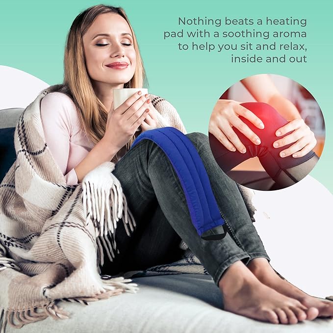 Microwavable Heating Pads for Lower Back, Neck, and Shoulder Pain Relief - Moist Microwave Heating Pad for Muscles and Joints - Microwave Hot Pack Heat Pad for Cramps -3 Heat Pack Blue-Lavender Scent