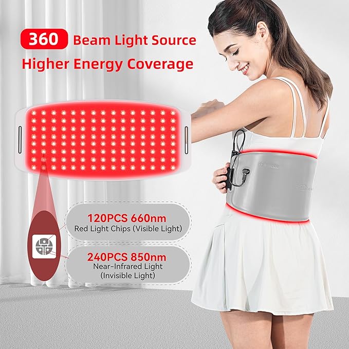 Red Light Therapy for Dogs and Humans, Portable 360 LED Chips Red Light Therapy Belt with Strap, Infrared Light Therapy Devices for Muscle & Joint Pain Relief