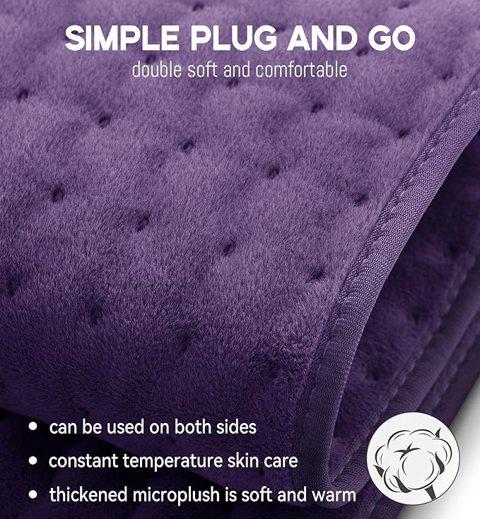 Heating Pad for Back, Neck & Shoulder Pain Relief, 17"x33" Electric Moist/Dry Heat Pad, 6 Heat & 4 Timer Settings, Auto Shut-Off, Machine Washable, Mothers Day Gifts for Mom, Wife, Sister, Women
