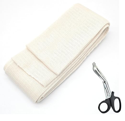 Premium Elastic Tubular Compression Bandage Size C Stockinette, 2.65 inches x 10 Feet. Reusable Elastic Bandage Sleeve Wraps Plus One Pair of Medical Scissors