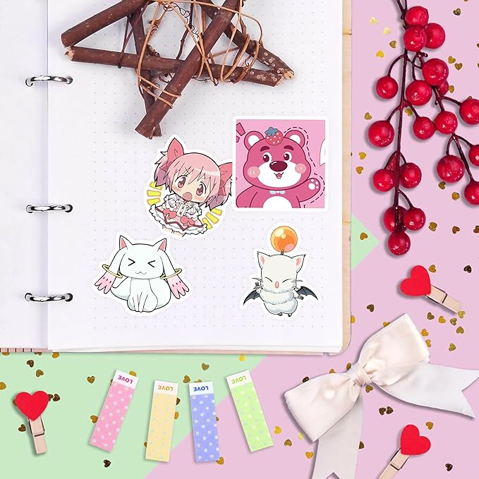 BulbaCraft Cutecore Stickers, Cute Anime Stickers for Water Bottle and Laptop - Cutecore Party Supplies & Decorations, Waterproof Vinyl Decals, Aesthetic Stickers, Gifts for Women & Men