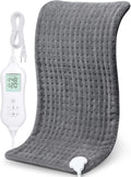 NOWWISH Heating Pad for Back Pain Relief & Period Cramps, 12x24 Inches Electric Heating Pad with 10 Heat Settings, Timer and Auto Shut-Off, Machine Washable, Mothers Day Gifts for Mom Women, Grey