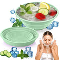 XANGNIER Face Bowl for Ice – Collapsible Silicone Facial Ice Bath Bowl for Cold Plunge Therapy, Skin Tightening & Acne Relief – Portable Spa Tool for Home & Travel, Green