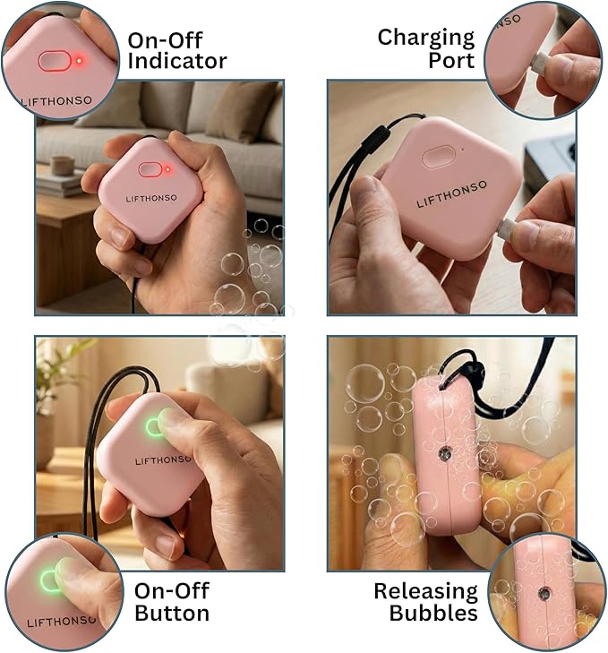 Portable Wearable Air Purifier Necklace for Travel, Personal Ionic Air Cleaner, USB Rechargeable Mini Air Purifier for Office, Car & Outdoor, Filterless Design, 120 Hours Runtime