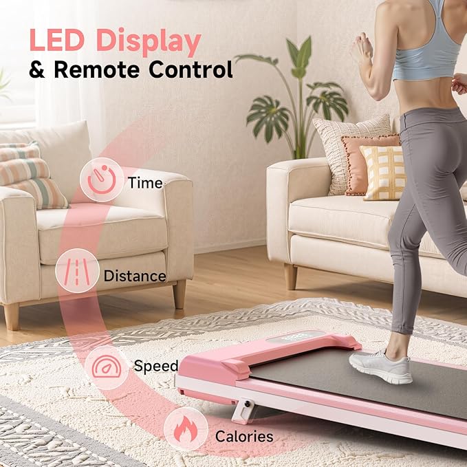 2 in 1 Walking Pad with Handle Bars, 8% Incline Foldable Treadmills for Home Office Ultra Quiet <40dB, 3.5 HP Portable Walking Jogging Running Machine with LED Display & Remote, 320+LB Capacity