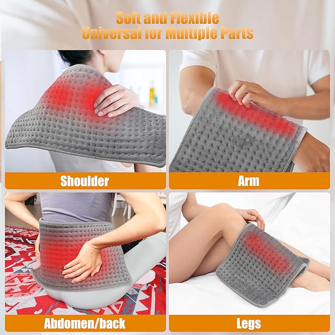 2024 “Warm Sunshine” Heating Pad for Back, Cramps, Abdomen, Knee and Leg Pain Relief, FSA HSA Safe Eligible, Mothers Day Gifts, Auto-Off, Machine Washable, Moist Dry Heat Options, XL 12"x24"