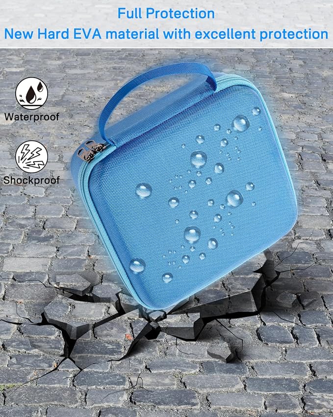 RAIACE Massage Gun Case, Hard Travel Storage Case Compatible with TheraGun Relief Percussion Massage Gun Device, Carrying Bag with Mesh Pocket for Cables and Other Accessories. (Case Only) - Blue