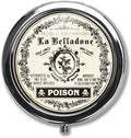 Poison Pill Box Case Pillbox Holder Trinket Stash Box Arsenic Vintage Style Medicine Vitamin Pill Organizer Case Black 1 Count (Pack of 1)