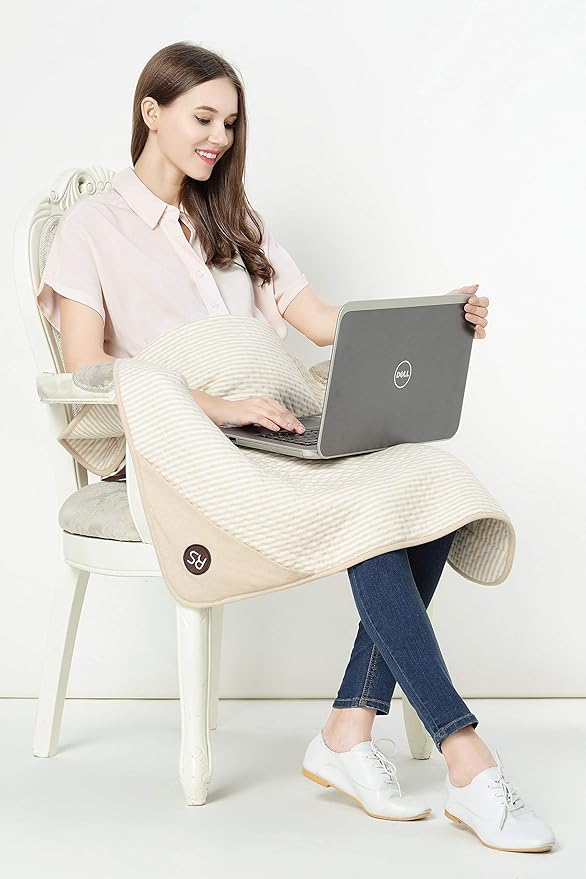Radia Smart® 5G Blocking, EMF Protection Baby Blanket, Pregnancy Belly Shielding, Organic Cotton, Cream, 35”x30