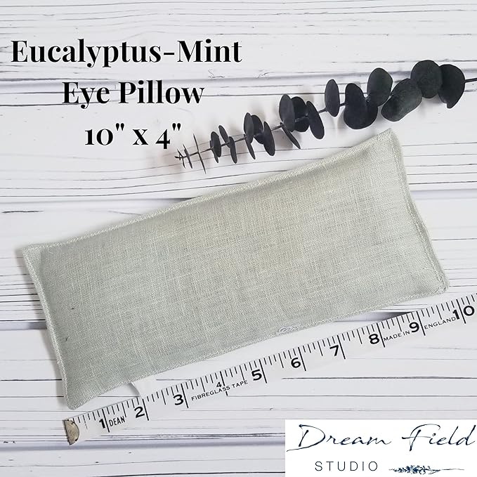 Eye Pillow with Flaxseed, Eucalyptus & Mint, Small Heat and Cold Therapy Pad, Caregiver Gift, Eco-Friendly Ingredients, Microwavable Sinus and Headache Mask - Blue Vintage Floral