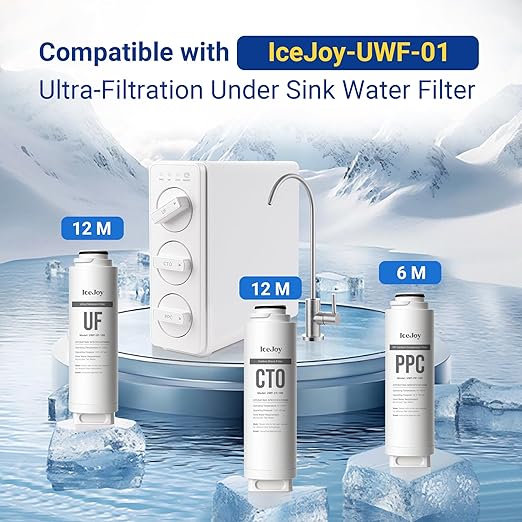 IceJoy Ultra-Filtration Under Sink Water Filter System, 0.01 Micron Precision, High Capacity 4000 Gallons