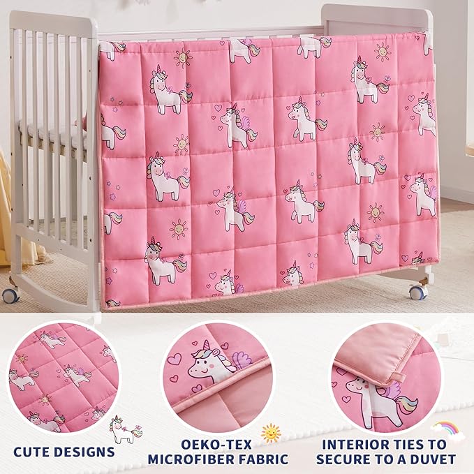 anfie Weighted Blanket Kids(40"x60" 7lbs) Weighted Blanket Cooling Blanket for Sleeping,Throw Size Breathable Blanket with Premium Glass Bead(Little Unicorn)