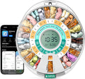 Betife Automatic Pill Dispenser,28-Day Smart Bluetooth Pill Box, App Support Automatic Pill Case with 6 Alarms & Light Reminder, Monthly Timer Dispenser,Electronic Medication Management for Seniors