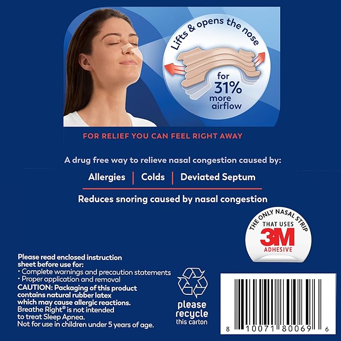 Breathe Right, Extra Strength Tan Nasal Strips, 8 Count