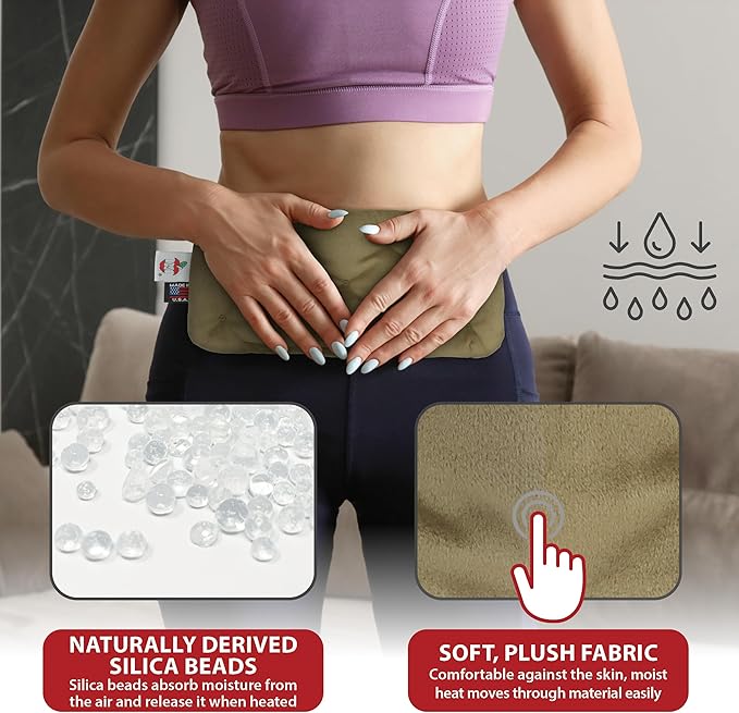 Core Products MicroBeads Moist Heat Therapy Microwave Pack 5" X 12" | Small Reusable Moist Heat Pad with Soft Fabric and Heating Beads