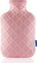 Hot Water Bottle with Soft Cover, 2L Hot Water Bag, Hot and Cold Therapies for Sore Muscles, Menstrual Cramps, Neck and Shoulder Pain Relief, Great Gifts for Women, Childs, Pink