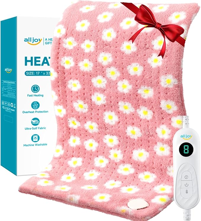 ALLJOY King Size Heating Pad for Back Pain Relief, 33”x 17” Extra Large Heating Pad for Period Cramps, FSA Eligible HSA, Portable Heat Pad for Neck and Shoulders, Birthday Gifts for Women Men Mom Dad