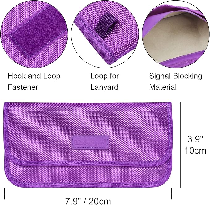 Wisdompro Faraday Bag, RFID Signal Blocking Bag Shielding Pouch Wallet Case for Cell Phone Privacy Protection and Car Key FOB