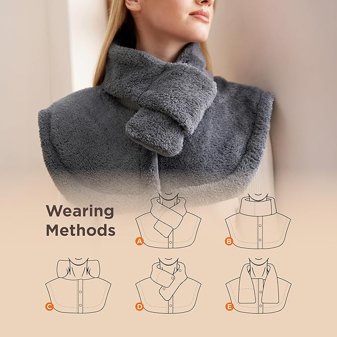 Bedsure Full Body Heating Pad for Back - Birthday Gifts for Seniors Women Mom, Wrap Electric Heated Pad for Neck and Shoulders, Fast Heating Large 24"x34", ETL Certified, Grey