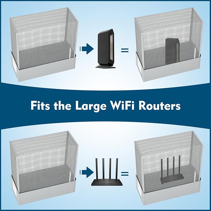 Large WiFi Router Cover - Blocks 90% of Router Emf & 5G, Allows Uninterrupted Use - Faraday Cage Emf Protection - Two Year Warranty