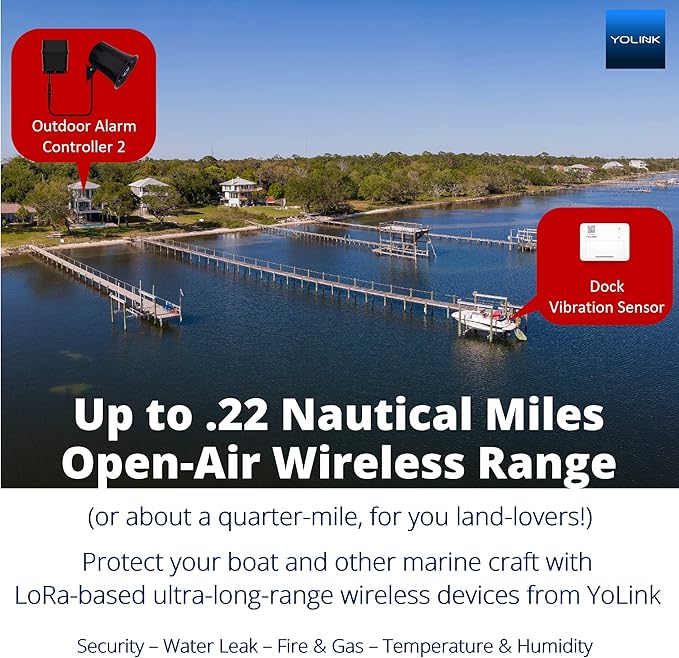 YoLink LoRa Smart Vibration Sensor & Hub Starter Kit: Hub & Smart Shock, Glass Break, Tamper, Movement Detector, Generator Running, Email/SMS/Push Alerts, 1/4 Mile Open Air Range, Alexa, IFTTT