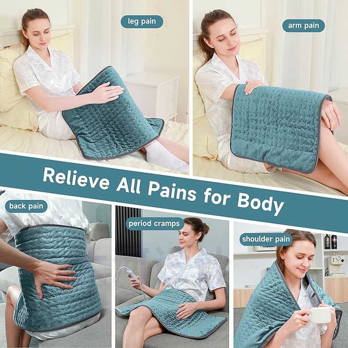 Heating Pad for Mom Christma s Birthday Gifts, 17"x33" Large Heating Pads for Back Pain Period Cramps Relief & Relax, Moist/Dry Heat Pad 6 Heat Levels, 4 Timer Auto Shut Off