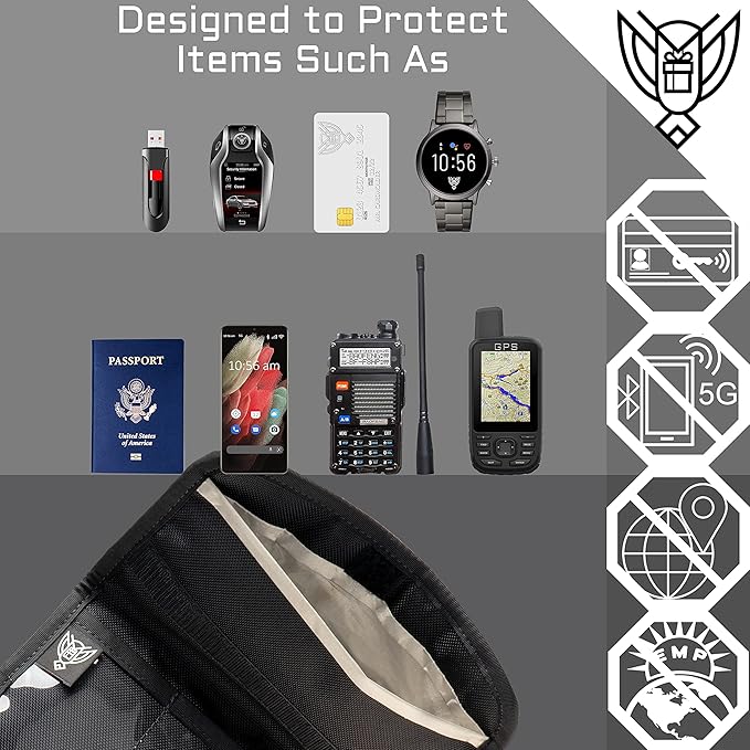 Xtreme Sight Line ~ FLEX Faraday Bag/Small LITE Faraday Bag Combo ~ Tracking/Hacking Defense ~ Red