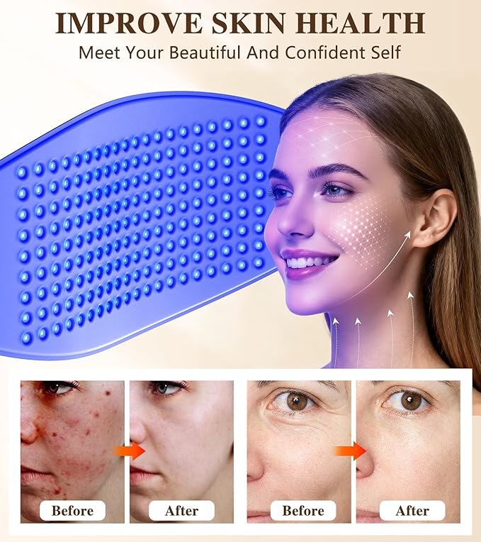 At-Home Daily Skincare Red Light Therapy LED Device Used to Support Skin Firmness, Improve Skin Tone, and Calm Redness for Face and Neck Users, Mother's Day Gift for Mother