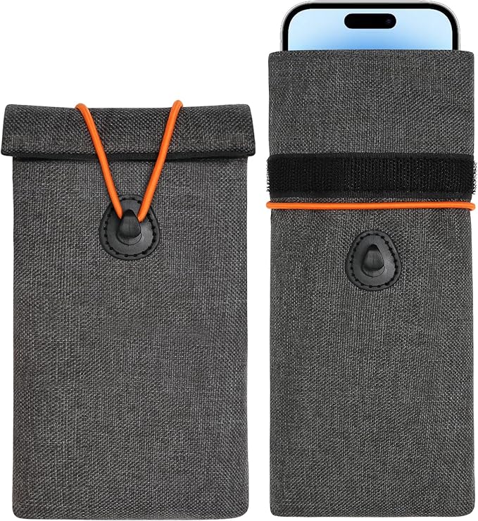 Faraday Bags for Phones 2 Pack Go Dark Bags for Cell Phones, Signal Blocking Case, RFID Blocking Pouch for Privacy Protection Gray
