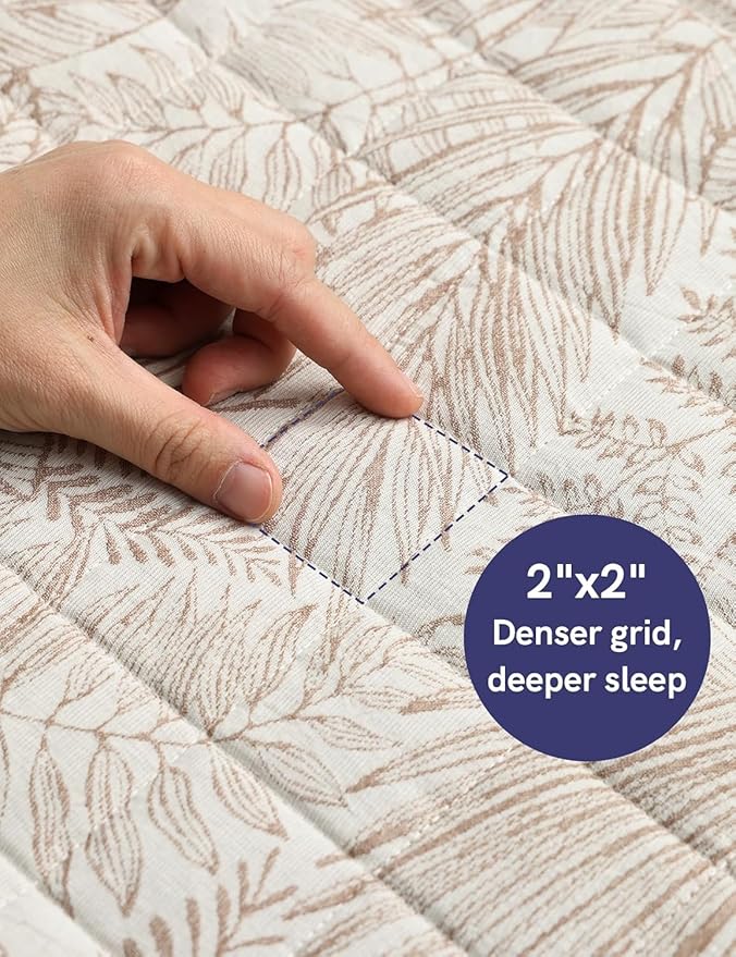 YnM 12lbs Weighted Blanket for Adults, Linen Heavy Bed Throw Blanket with Cooling Glass Beads for All Season Use, Ideal for ~110lbs (60x80 Inches, Queen, Palm Tree)