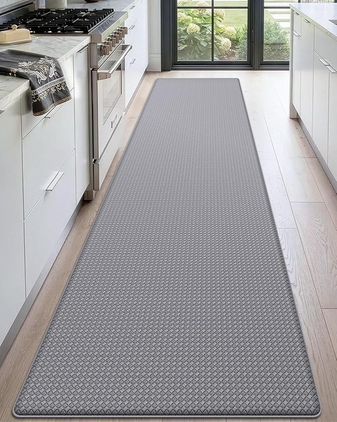 DEXI Kitchen Floor Mats Cushioned Anti Fatigue, 17x95, Long Standing Runner Rug Waterproof, Comfort Memory Foam Padded for Front Sink Laundry, Grey
