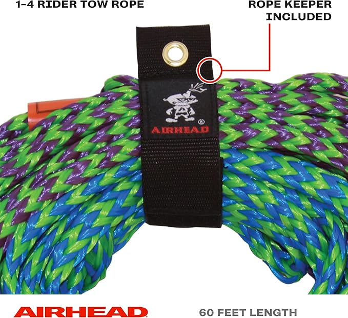 Airhead Tow Rope, 1-4 Rider Rope for Towable Tubes Multi, 9/16"