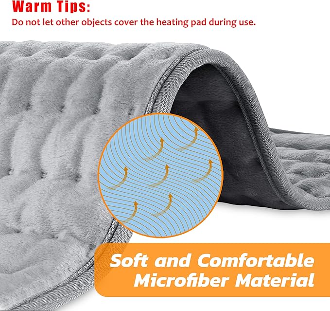 Electric Heating pad for Back Neck Shoulder Knee Arms Legs- Electric Heat Pads with 6 Heat Settings & Auto Shut Off &Dry/Moist Heat Heating Pad for Birthday Mother Father Gril Men Women
