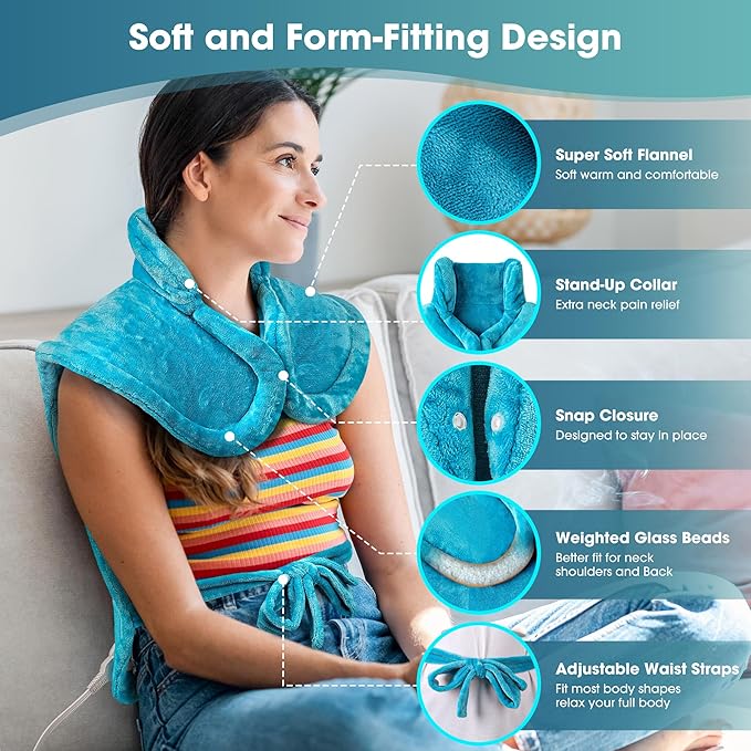 BOILEAU Electric Heating Pad for Neck and Shoulders and Back Pain Relief, Practical Birthday Gifts for Women Men Mom Dad Elderly,24"x33" Large Heating Heat Pad,Self Care Gifts for Him Her Wife Husband