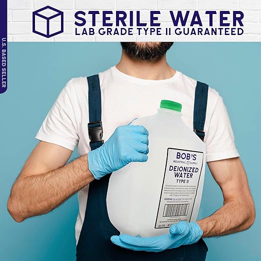 BISupply Deionized Water Gallon Type 2 Deionized Water Jug - 1Gal Type II Demineralized Sterile Distilled Water for Automotive and Laboratory Equipment