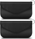 Faraday Bag for Phones & Car Keys - Signal Blocker Faraday Pouch for RFID, GPS, WiFi, Anti-Theft Key Fob Case, Anti-Tracking Privacy Protection (2 Packs)