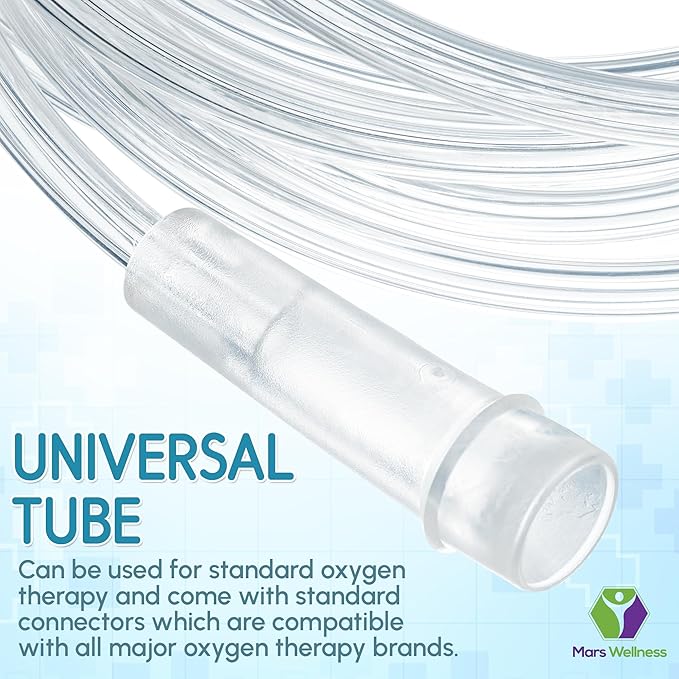 Mars Wellness Oxygen Tubing - Premium Clear Crush Resistant Oxygen Tubes - 50 Foot - 5 Tubes