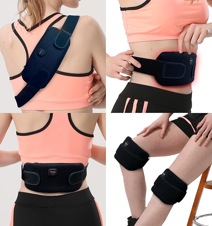 Portable Electric Heating Pad Cordless Period Heating Pad for Menstrual Cramps Pain Relief Back Cordless Period Small Rechargeable Wearable Battery Powered Lower Black Battery