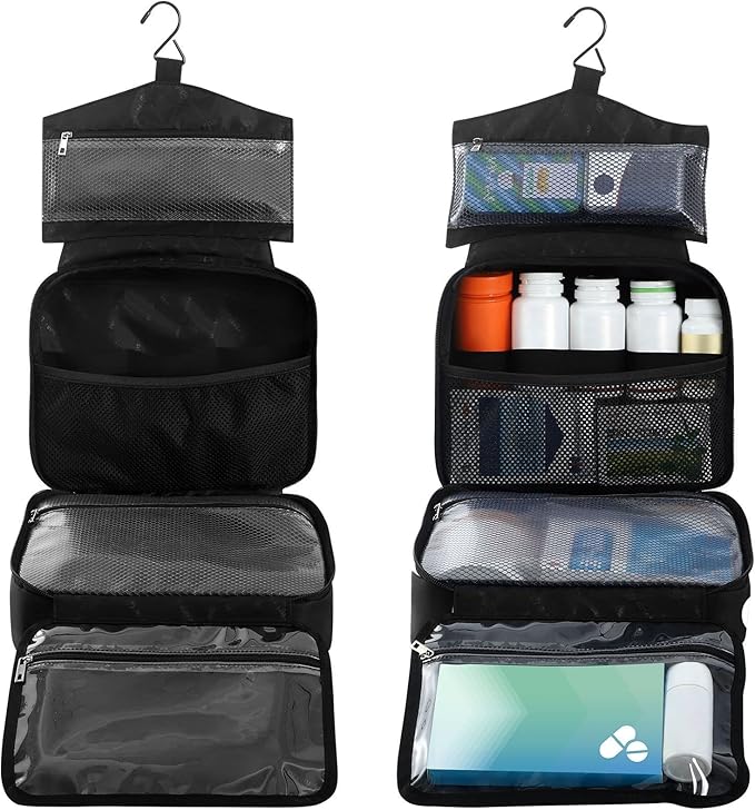 Naanle Pill Organizer Bag Travel Pill Bottle Medicine Organizer Home Storage Medication Bag for Vitamin Supplements, Black and White Polka Dots Empty First Aid Bag for Car Camping, 1.0 Count