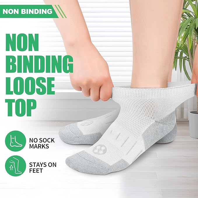Diabetic Socks for Men,4 & 6 Pairs Low Cut Bamboo Viscose Wide Mens Diabetic Socks Size 9-11 10-13
