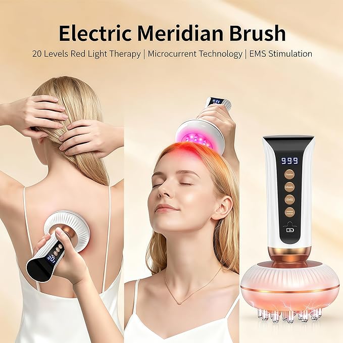4-in-1 Lymphatic Drainage Massager & Body Sculpting Machine Handheld Device for Cellulite Reduction, Fat Burning, Pain Relief on Legs, Arms, Belly, Butt & Stomach