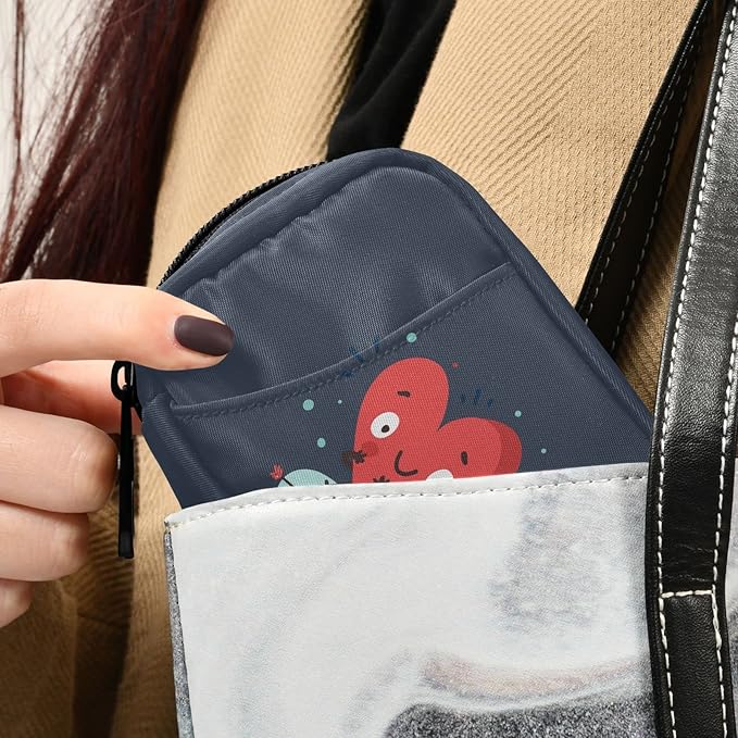 Naanle Pill Organizer Heart with Cross Pill Box 7 Day Pill Case Bag Travel Pill Organizer Bag with Zipper Portable Weekly Case Compact Size for Vitamin Supplement Holder