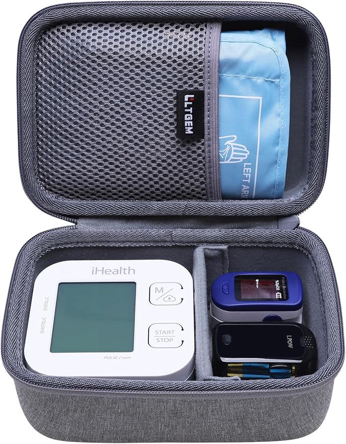 LTGEM Case Compatible with iHealth Track Smart Upper Arm Blood Pressure Monitor, Gray