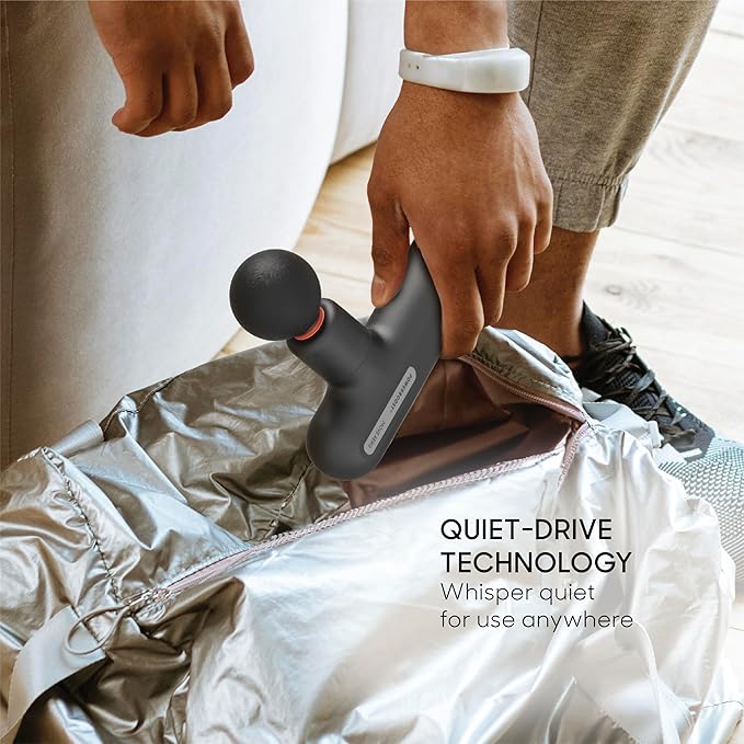 Sharper Image Powerboost Move Aero [New 2026 Version] Mini Deep Tissue Percussion Massage Gun| Muscle Recovery & Pain Relief Massage Tool| Full Body Back & Shoulder Massager| Gift for Men Women
