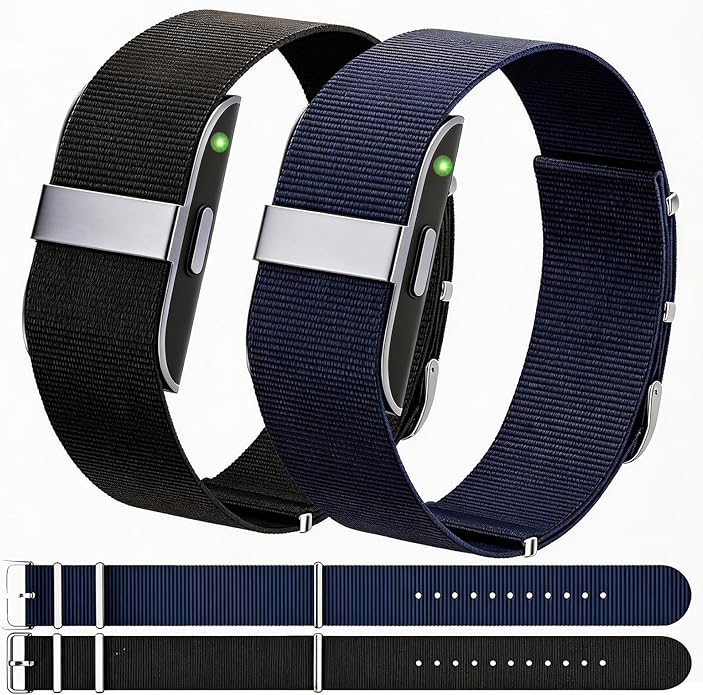 Nylon Strap Compatible with Hume Band - Soft Woven Breathable Replacement Strap Bands for Hume Health Band - 24/7 Wear, Adjustable Sport Wristband - Metal Buckle & Loop Closure for Secure