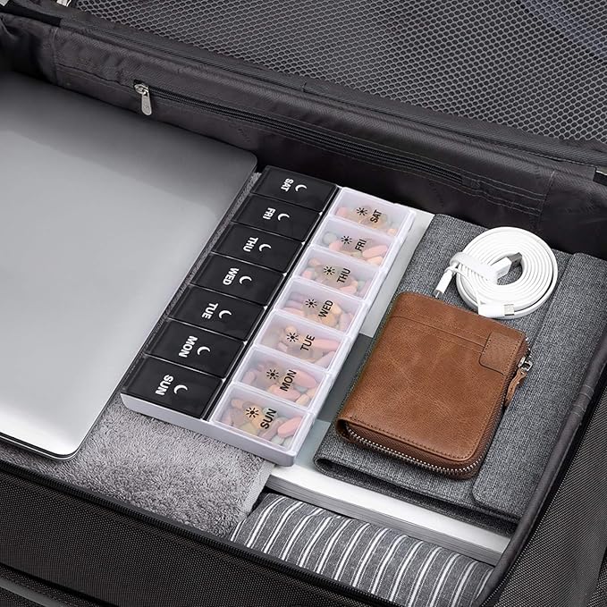 DANYING Extra Large Pill Organizer 2 Times a Day, XL Weekly Pill Box 2 Per Day, AM PM Pill Case, Day Night Pill Container 7 Day, Vitamin Case Twice a Day