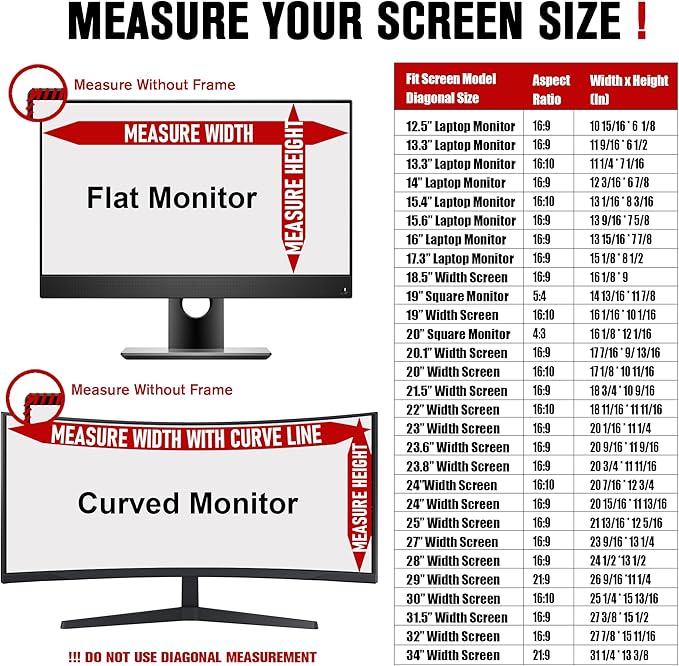ZYY 28 Inch(diagonal) Computer Privacy Screen Filter (24 1/2 × 13 1/2) With Anti Glare,Blocks 96% UV,Anti Scratch Privacy Screen Protector Film 16:9 Aspect Ratio For Desktop Computer Monitor