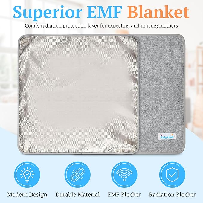 Gray Faraday Blanket - (1 Piece) EMF Blocker for Home, Comfy Radiation Protection While Using Your Laptop and Phone, Ideal Against Cell Signal, WiFi, Bluetooth, RF and Unwanted Signals